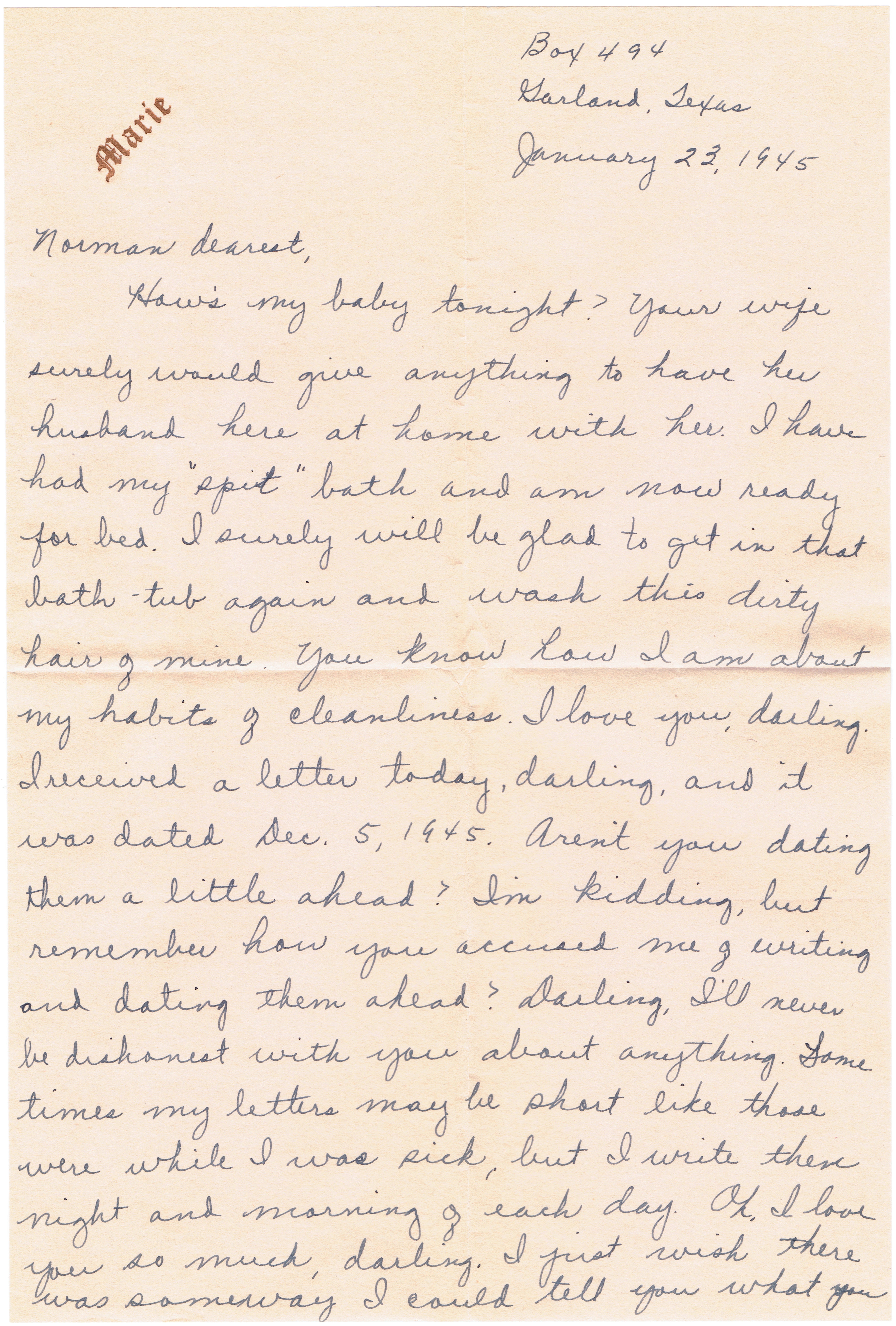 Letter Rex H. Hamby